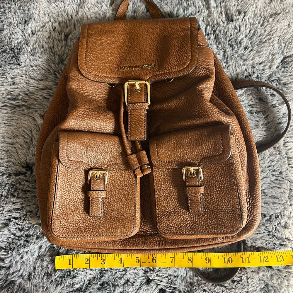 Michael Kors Tan Susie Large Flap Backpack - Picture 10 of 12